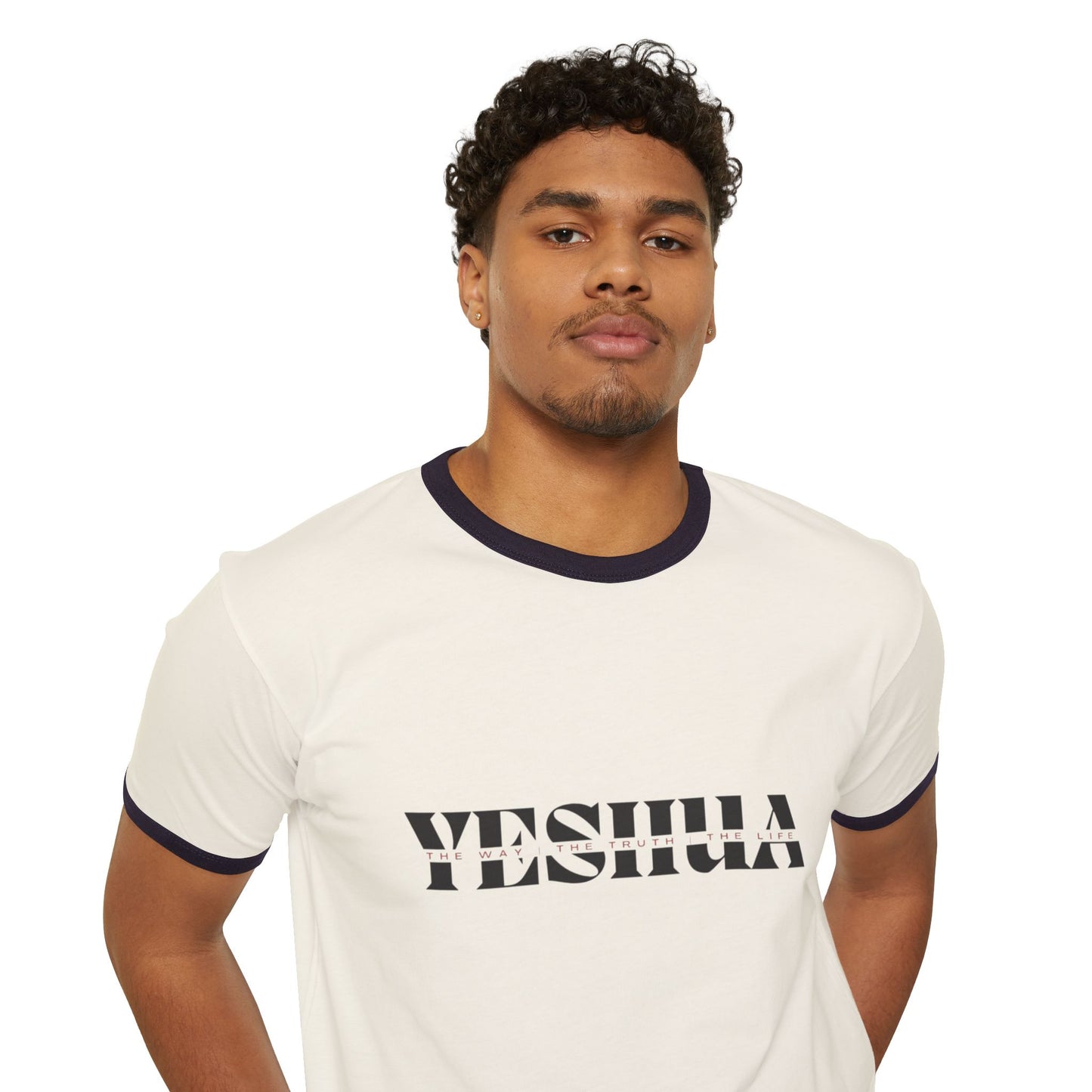Stylish "Yeshua" Cotton Ringer T-Shirt