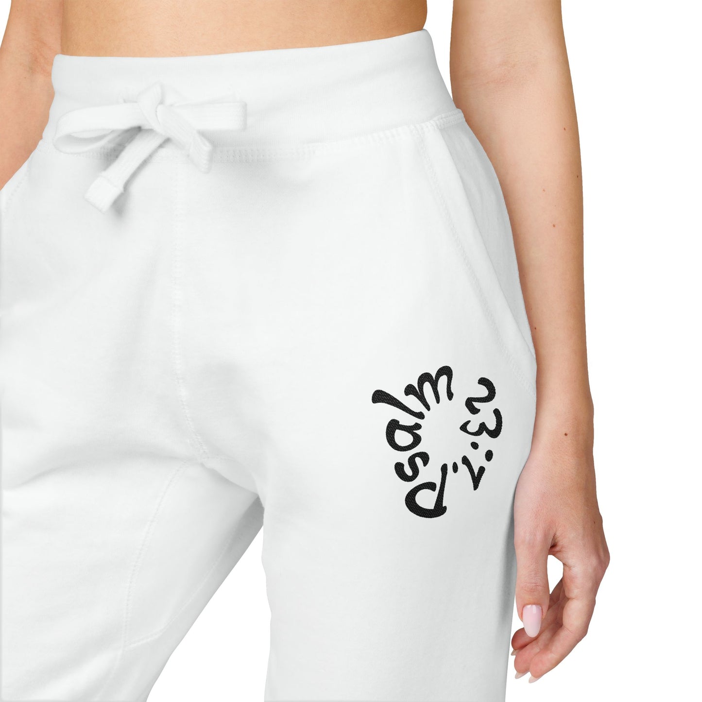 Cozy Embroidered Fleece Sweatpants "Psalm 23:1"