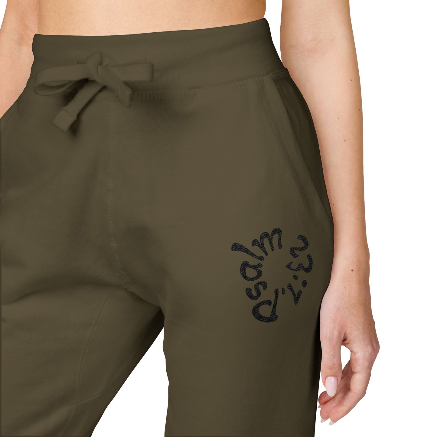 Cozy Embroidered Fleece Sweatpants "Psalm 23:1"