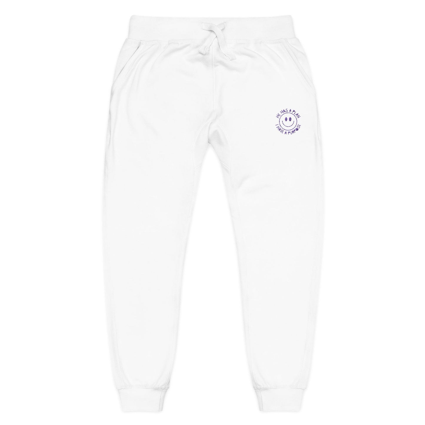 Cozy Embroidered "God has a plan" Fleece Sweatpants