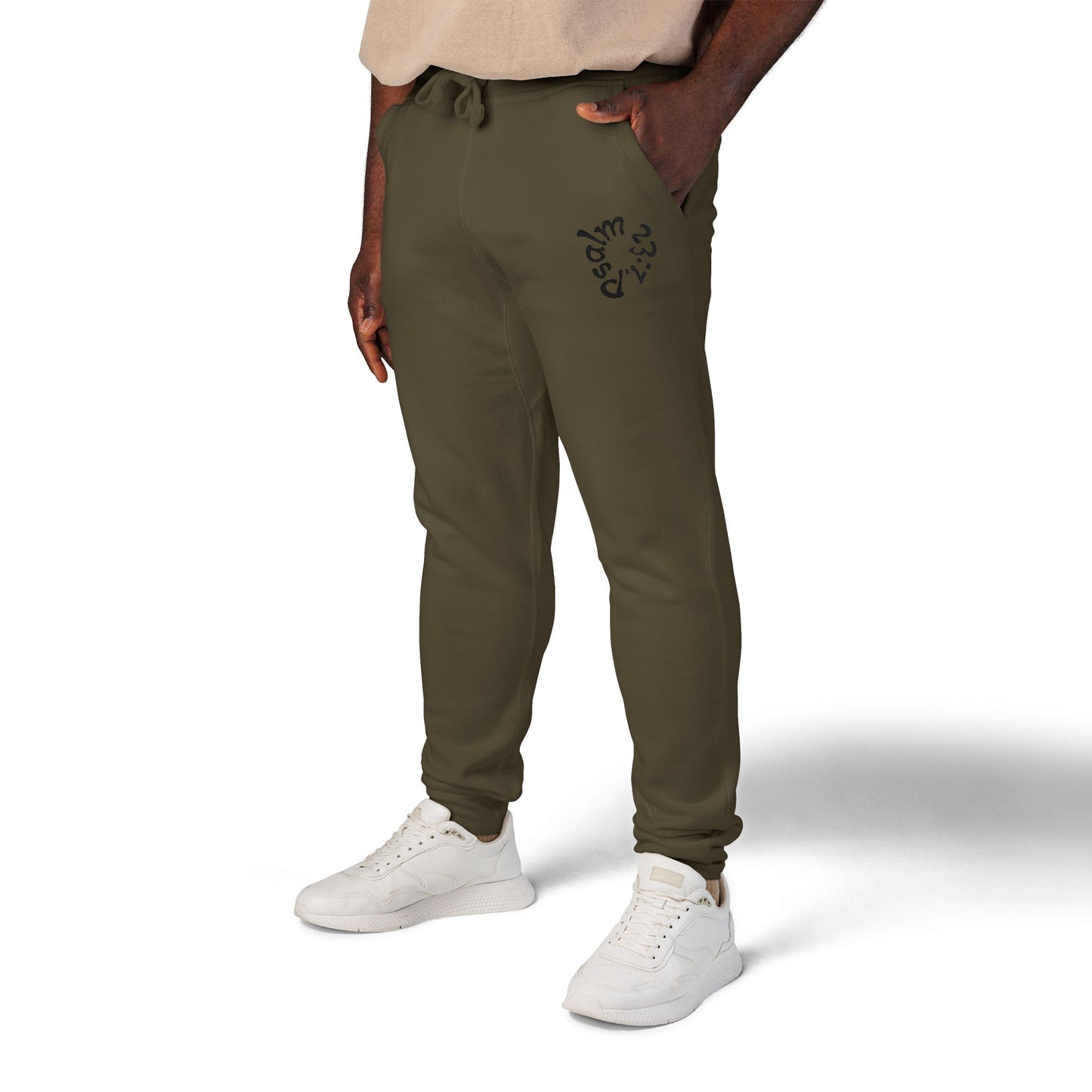 Cozy Embroidered Fleece Sweatpants "Psalm 23:1"