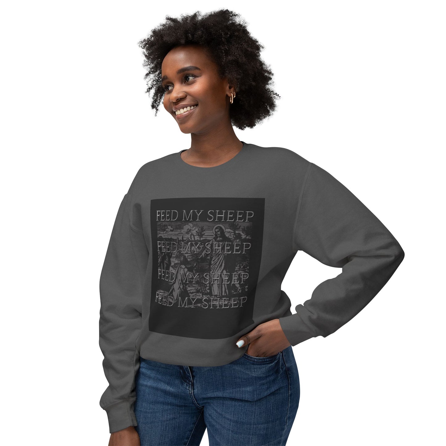 Crewneck Sweatshirt - "Feed My Sheep"