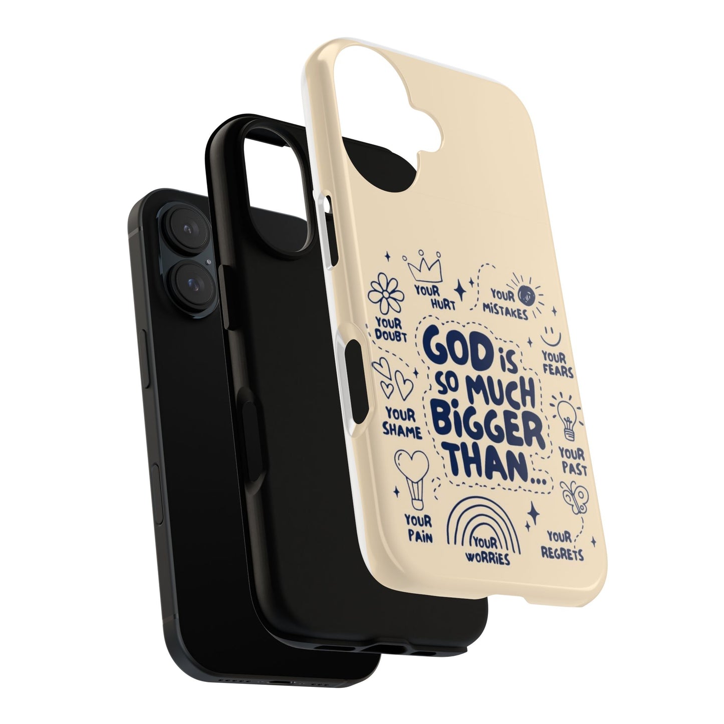 Inspirational Phone Case, "God is Bigger Than Your Worries"
