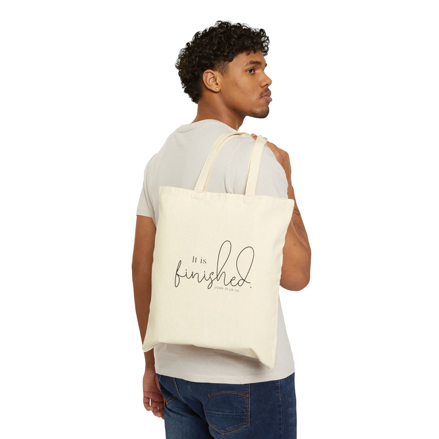 Cotton "It is Finished" Tote Bag