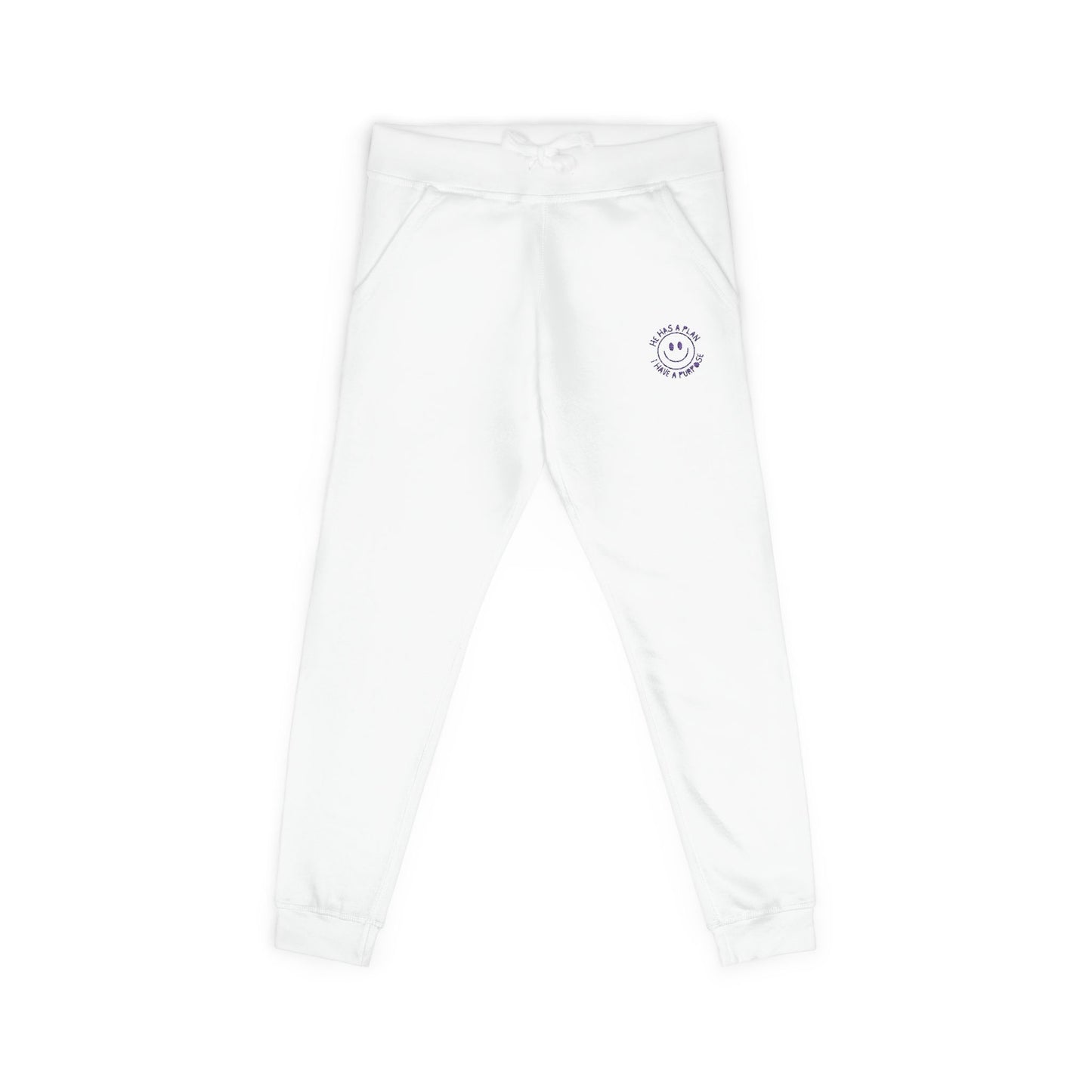 Cozy Embroidered "God has a plan" Fleece Sweatpants