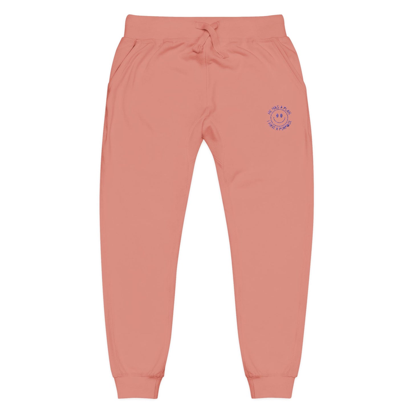 Cozy Embroidered "God has a plan" Fleece Sweatpants