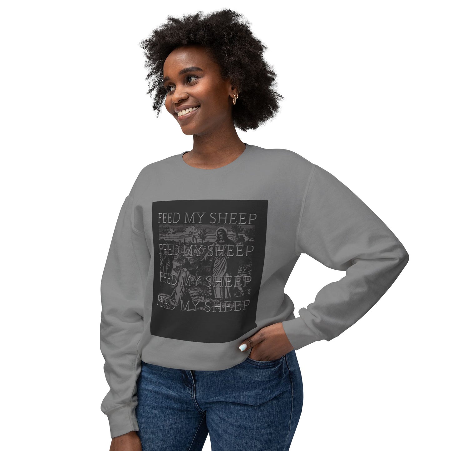 Crewneck Sweatshirt - "Feed My Sheep"
