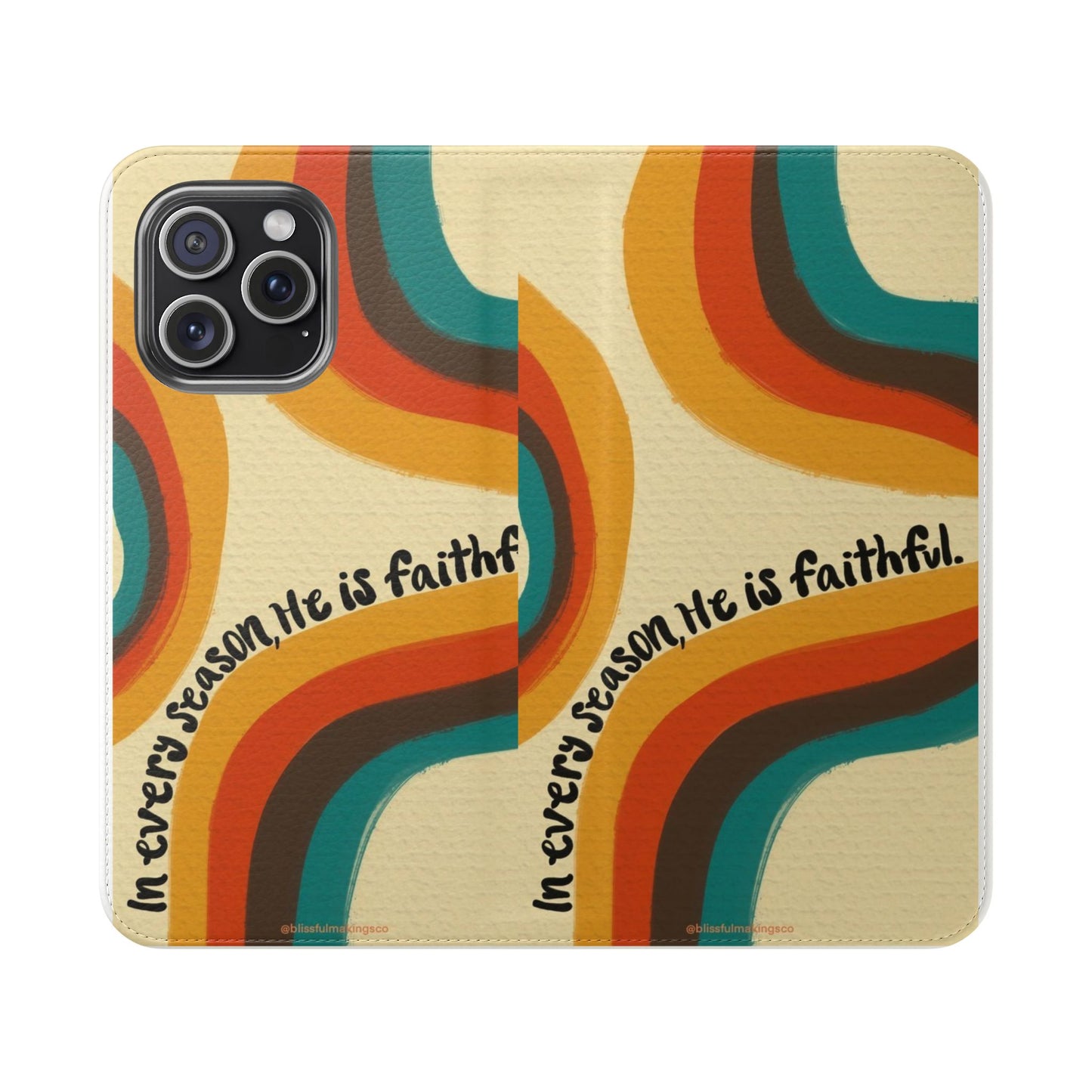 Faithful Seasons Flip Case, Stylish Phone Protector