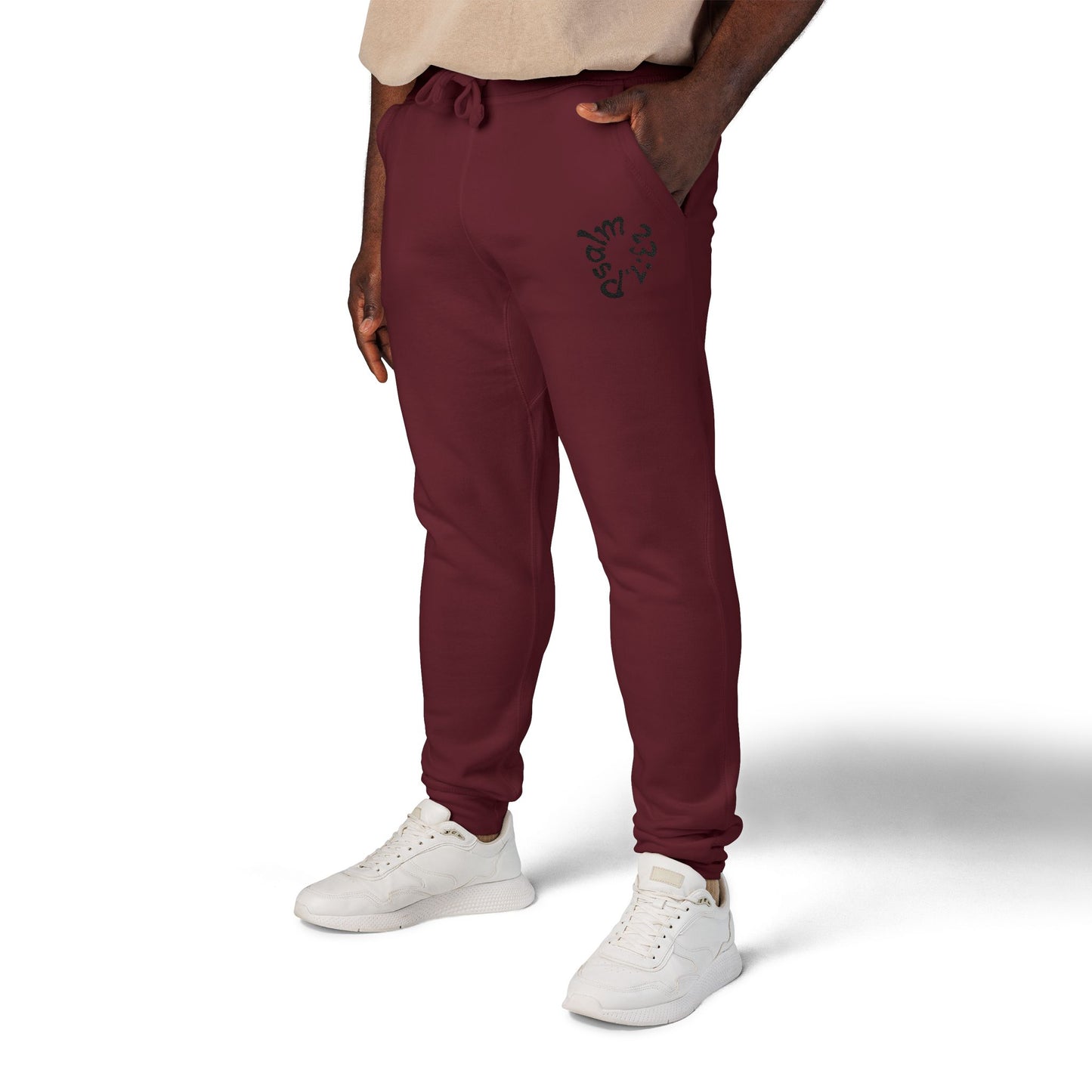 Cozy Embroidered Fleece Sweatpants "Psalm 23:1"