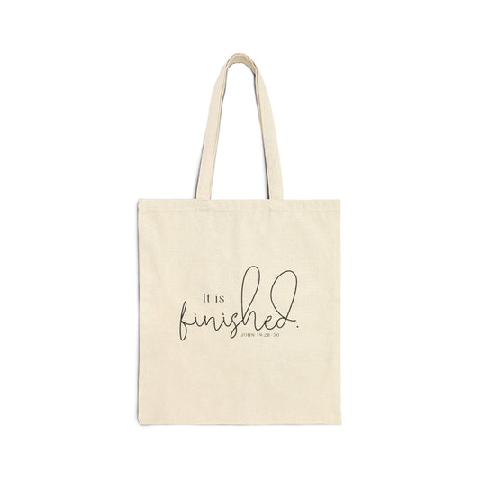 Cotton "It is Finished" Tote Bag