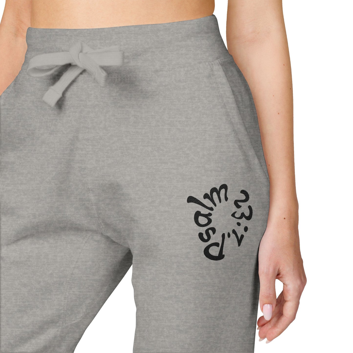 Cozy Embroidered Fleece Sweatpants "Psalm 23:1"