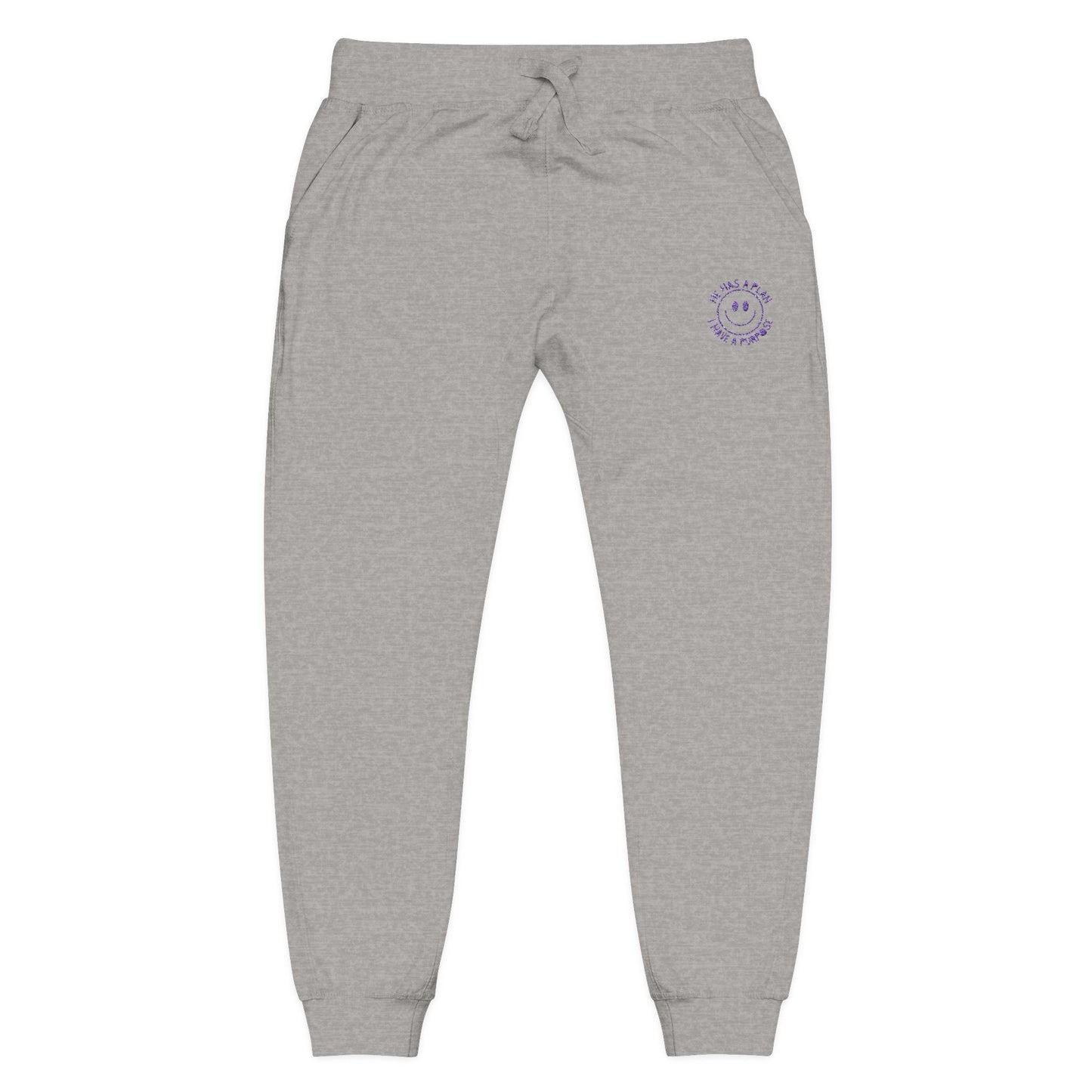 Cozy Embroidered "God has a plan" Fleece Sweatpants