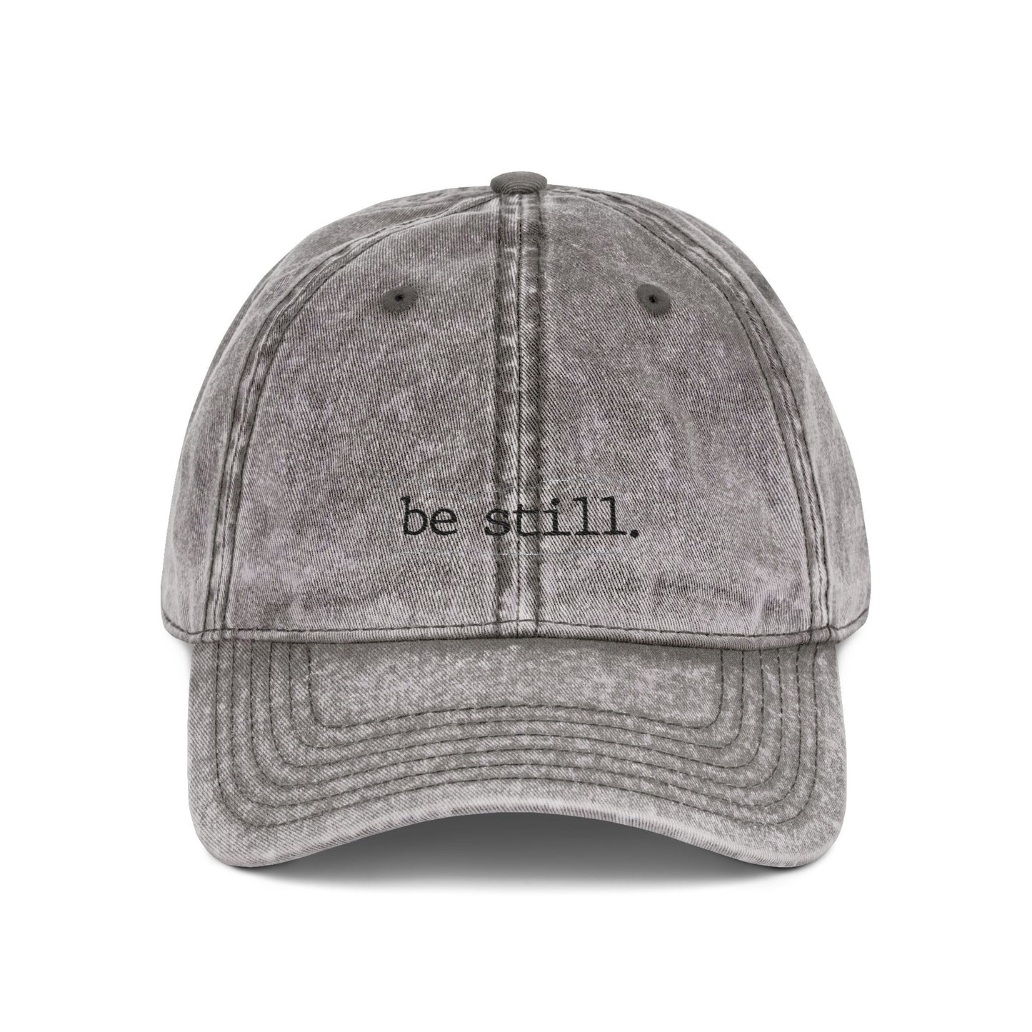 Vintage Embroidered Cap -"Be Still"