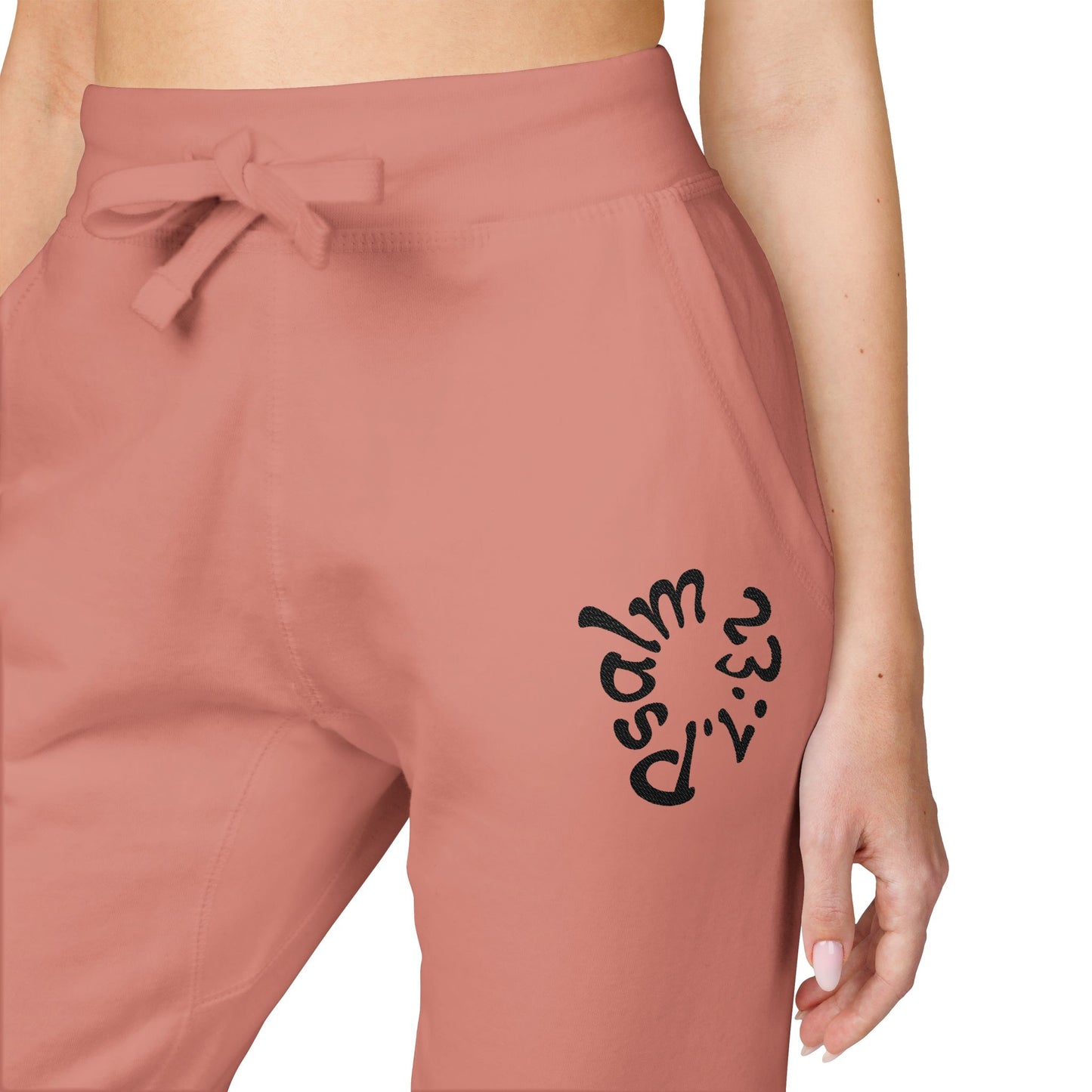 Cozy Embroidered Fleece Sweatpants "Psalm 23:1"