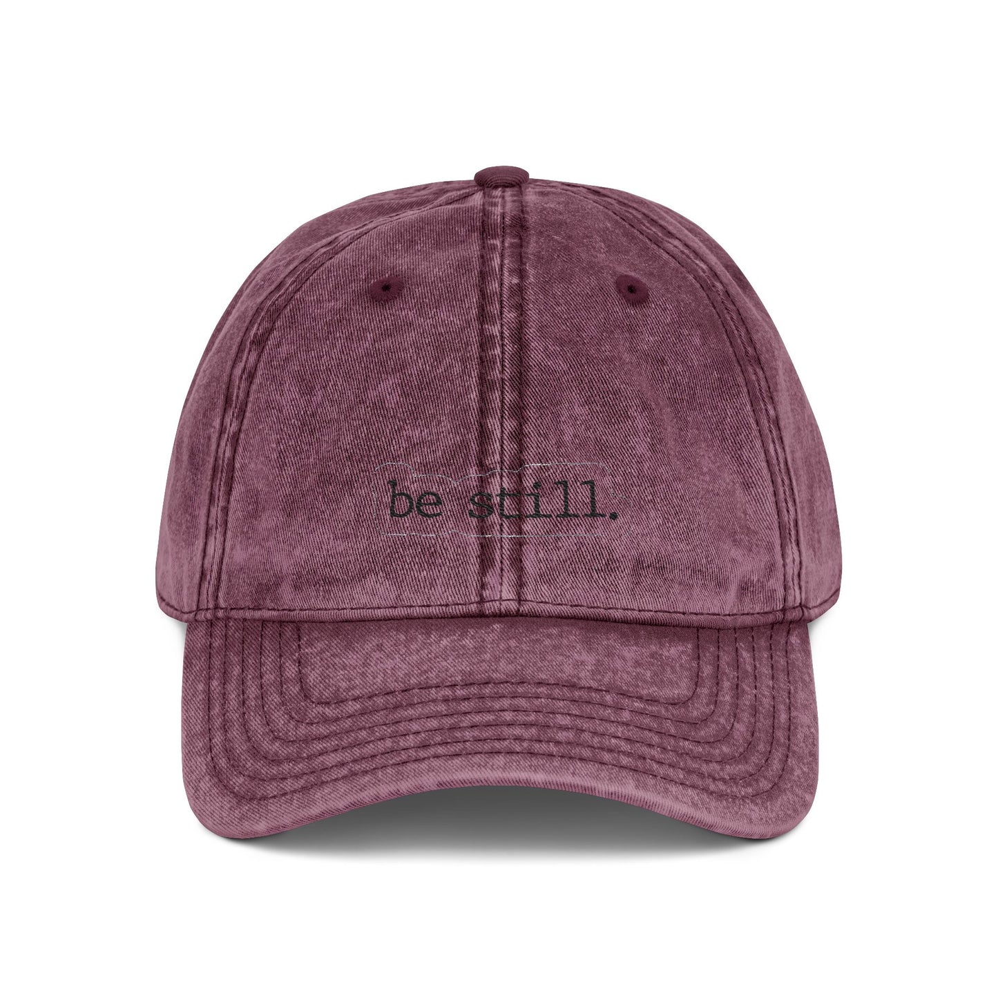 Vintage Embroidered Cap -"Be Still"