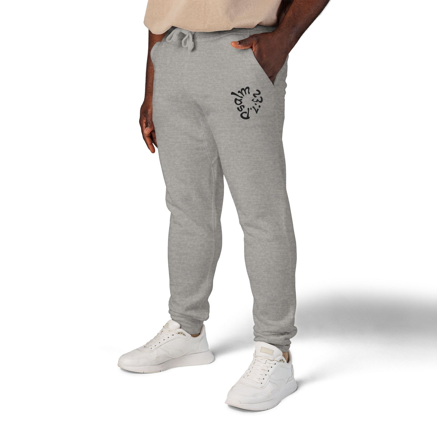 Cozy Embroidered Fleece Sweatpants "Psalm 23:1"