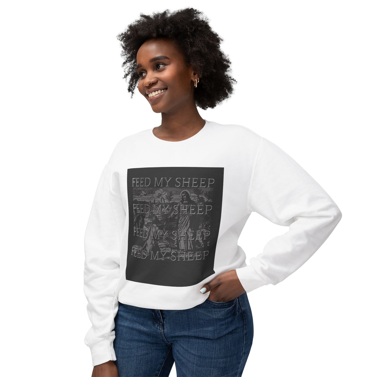 Crewneck Sweatshirt - "Feed My Sheep"