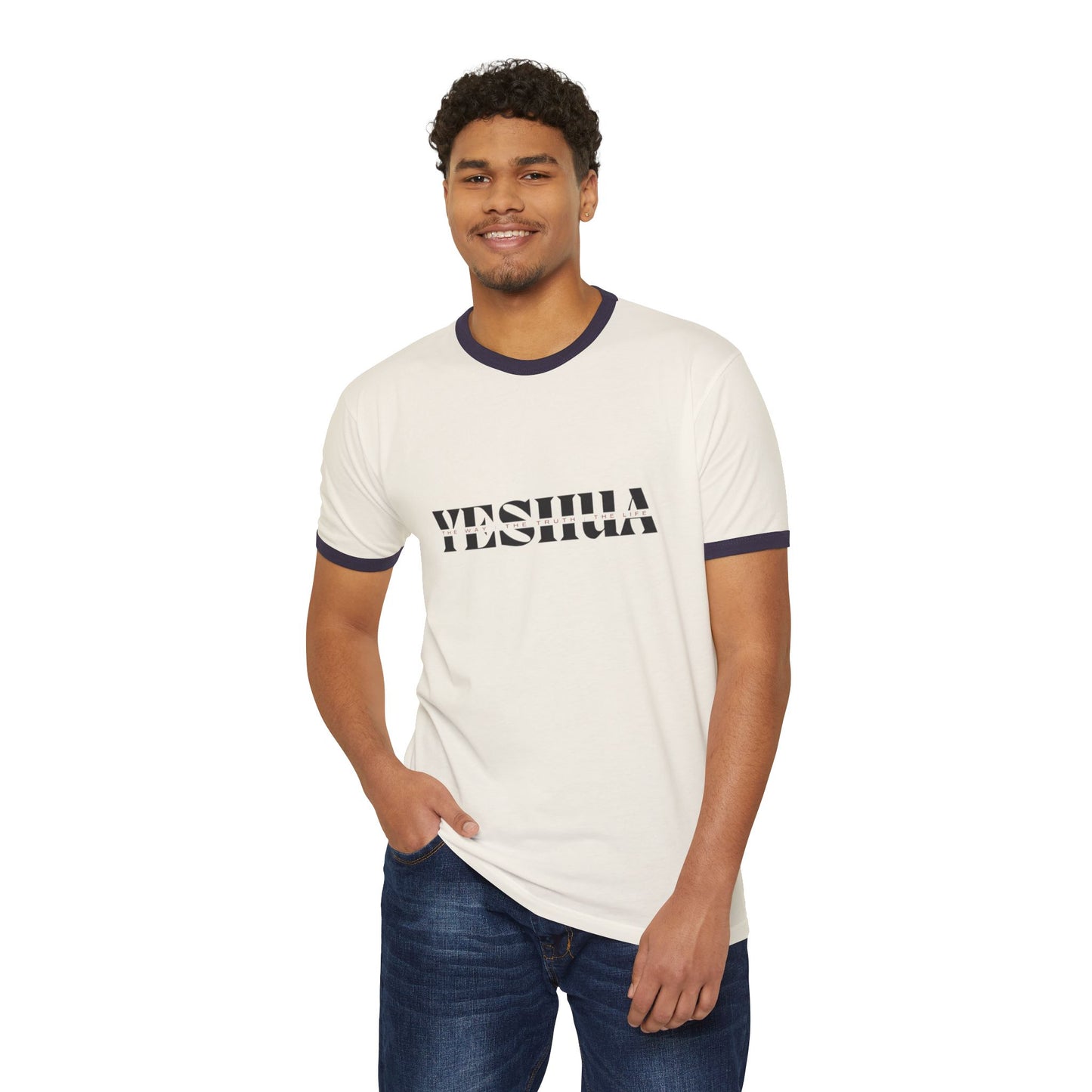 Stylish "Yeshua" Cotton Ringer T-Shirt