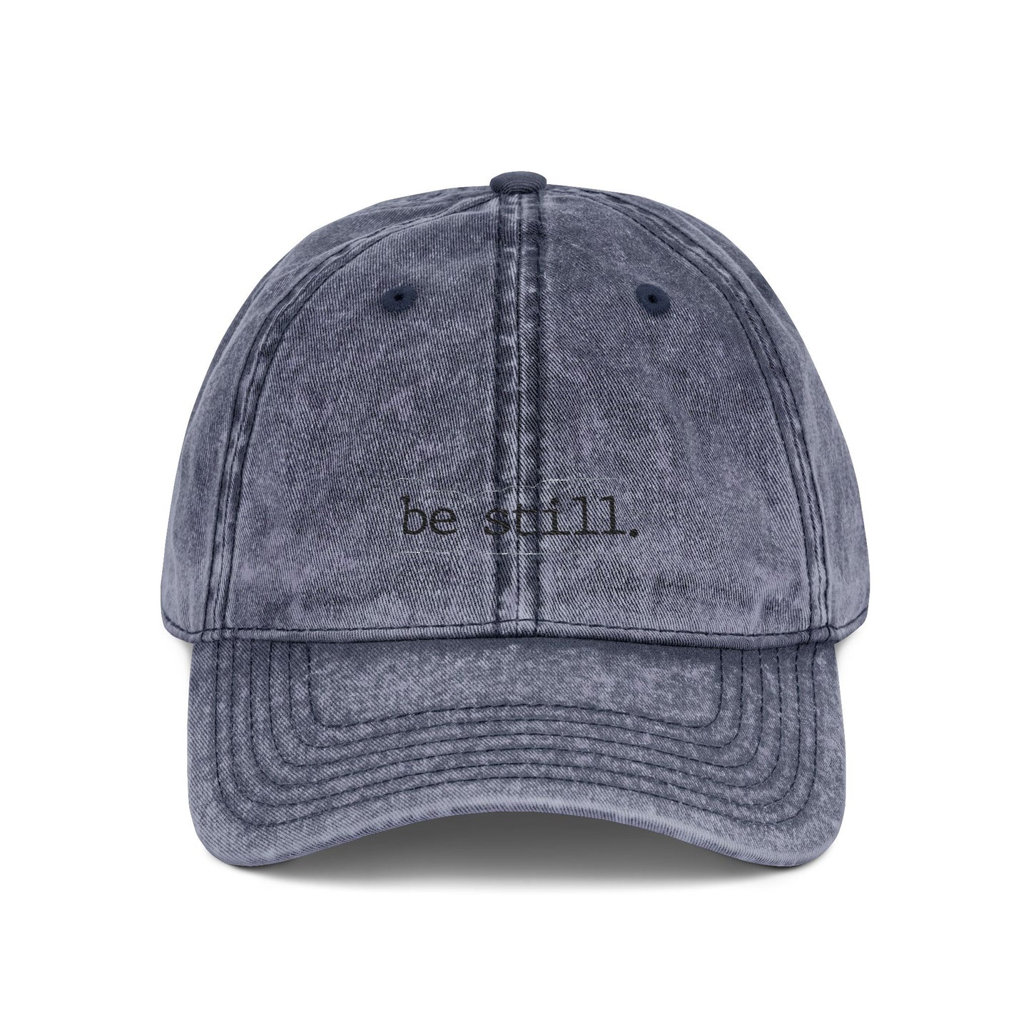 Vintage Embroidered Cap -"Be Still"