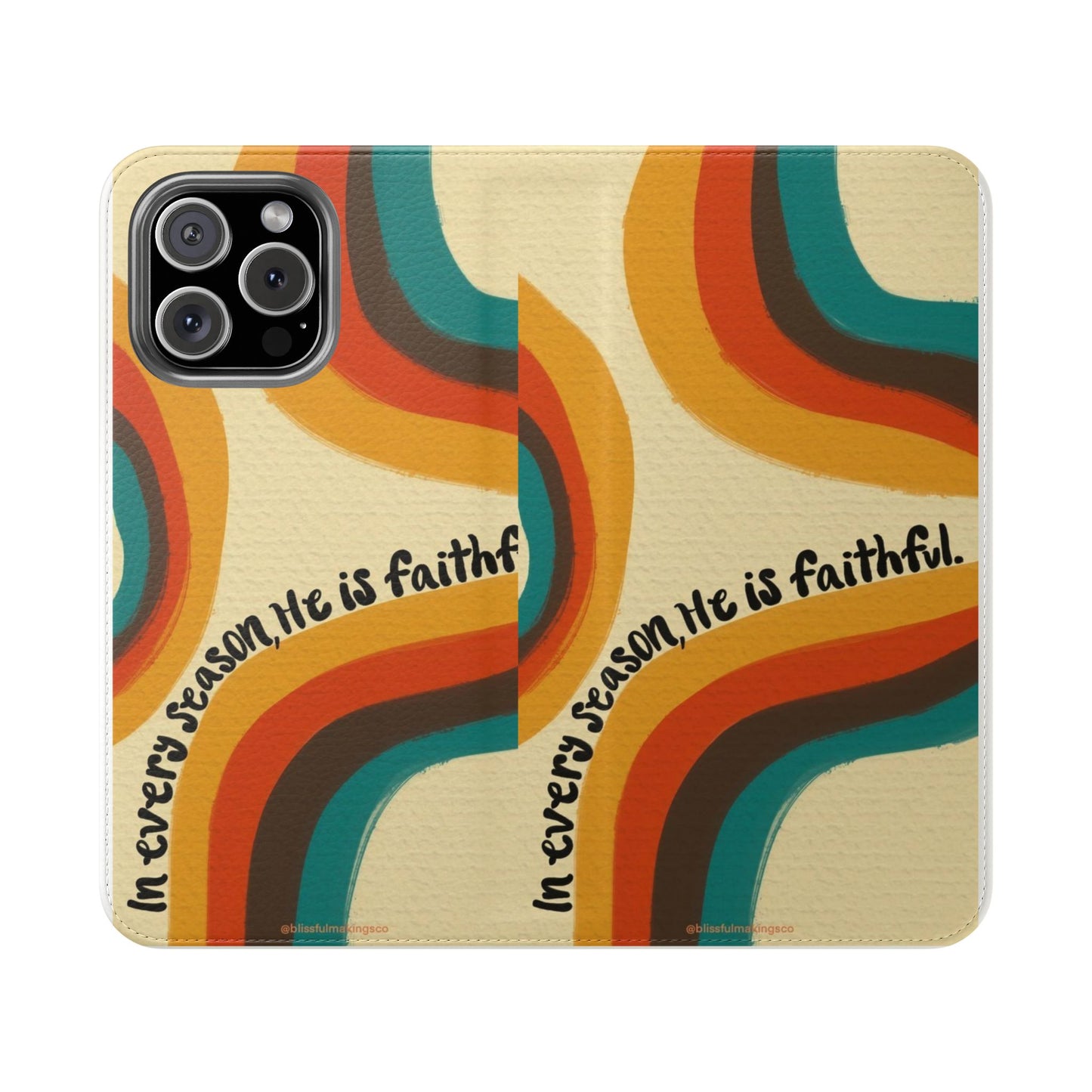 Faithful Seasons Flip Case, Stylish Phone Protector