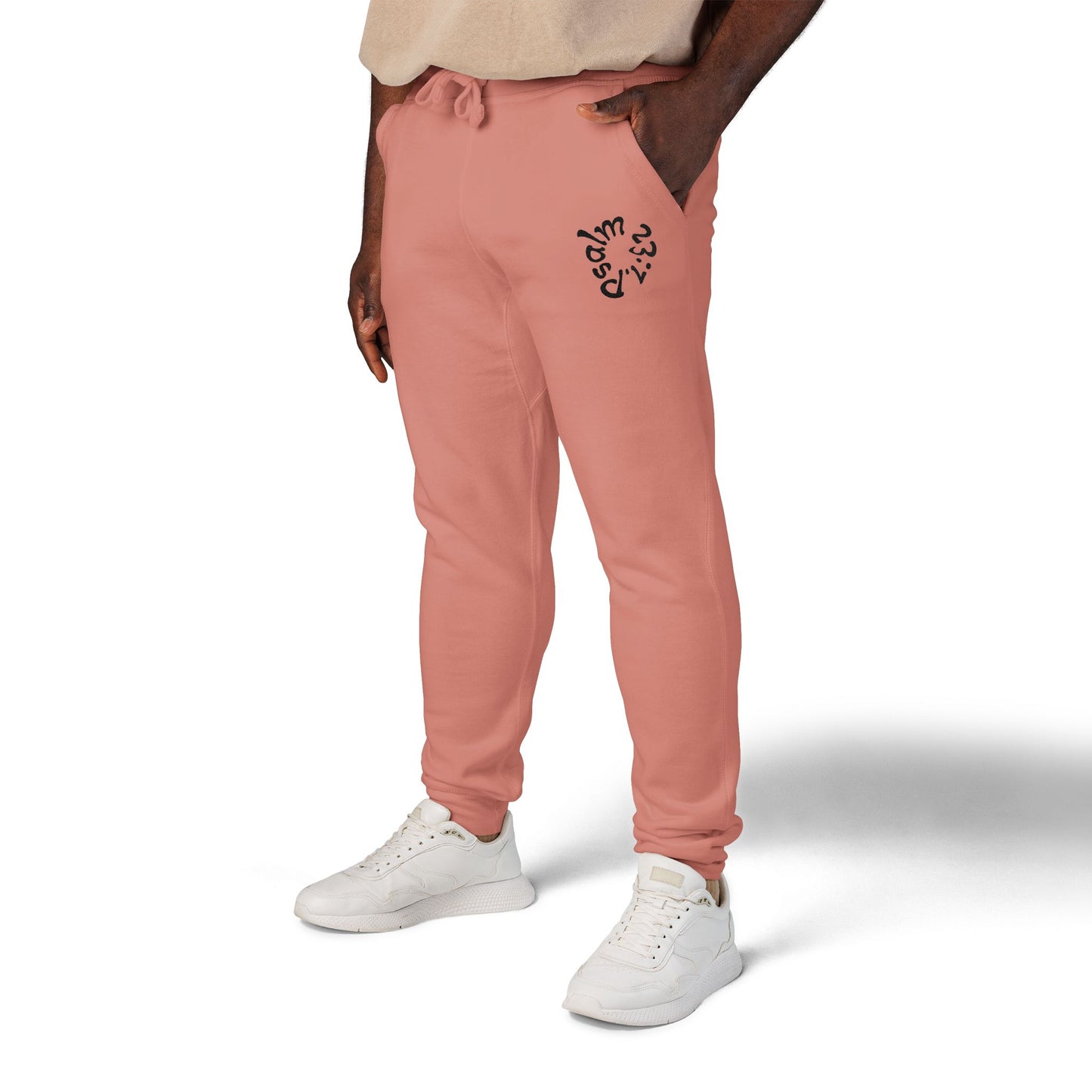 Cozy Embroidered Fleece Sweatpants "Psalm 23:1"
